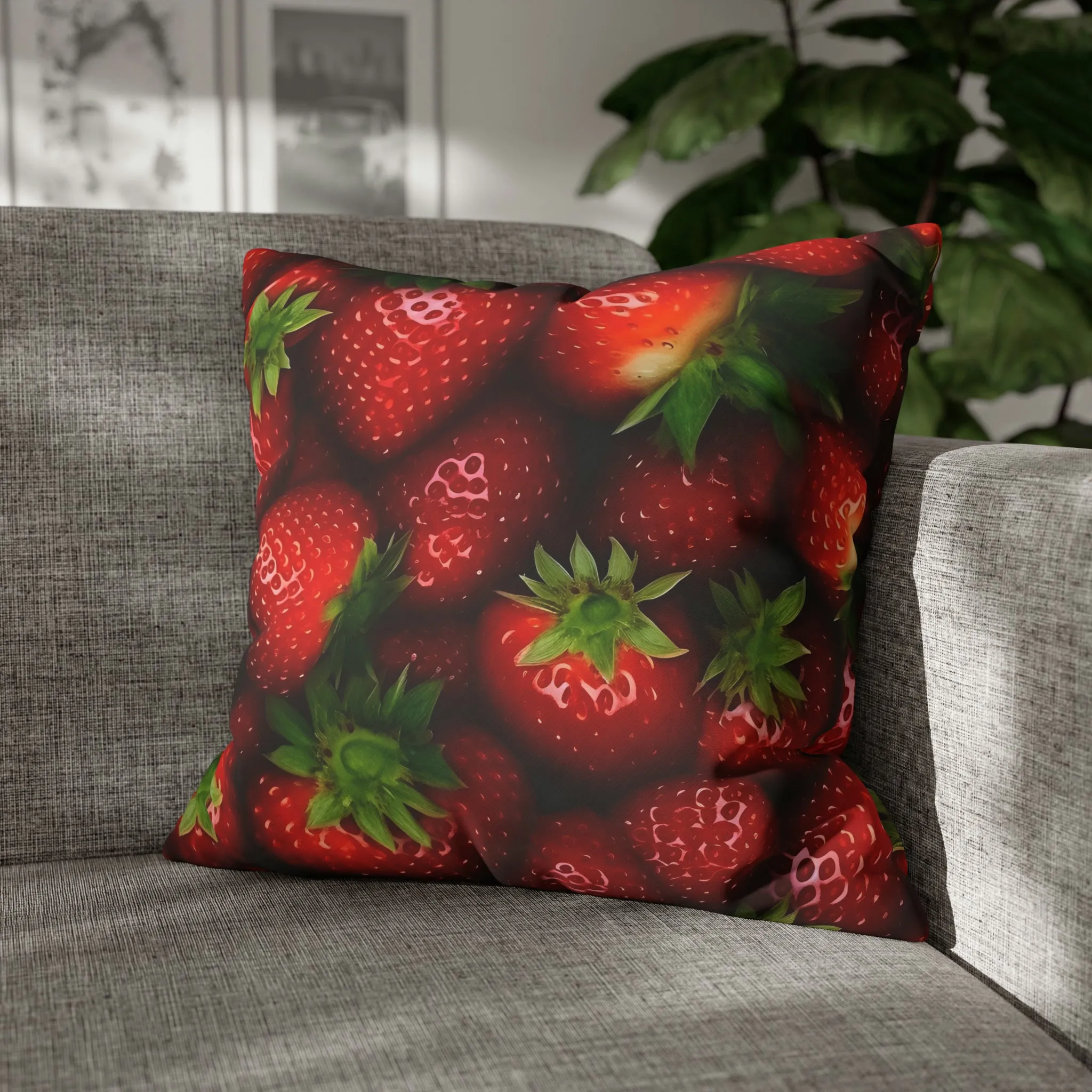 Strawberry Spun Polyester Pillowcase