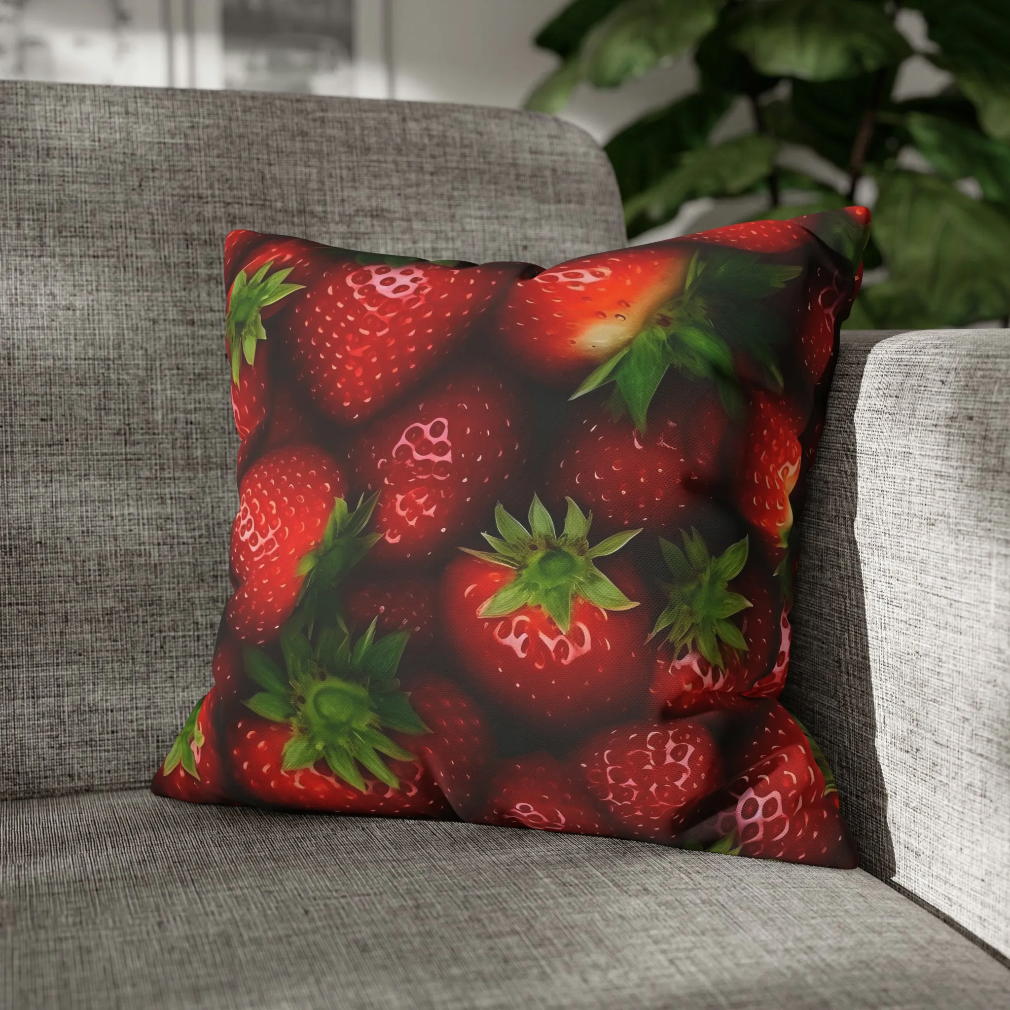 Strawberry Spun Polyester Pillowcase