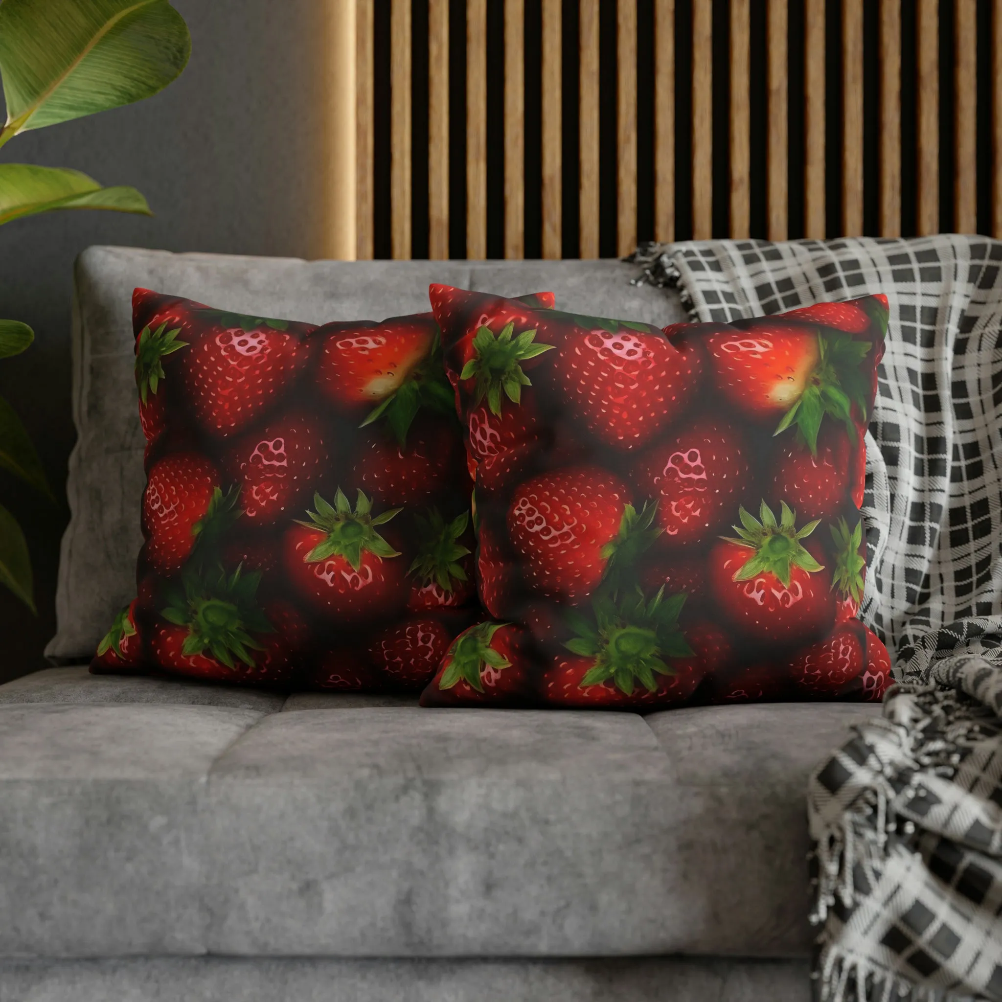 Strawberry Spun Polyester Pillowcase