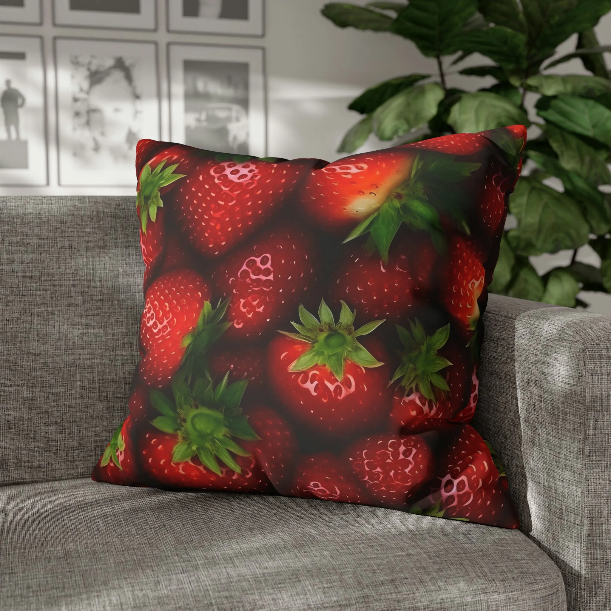 Strawberry Spun Polyester Pillowcase