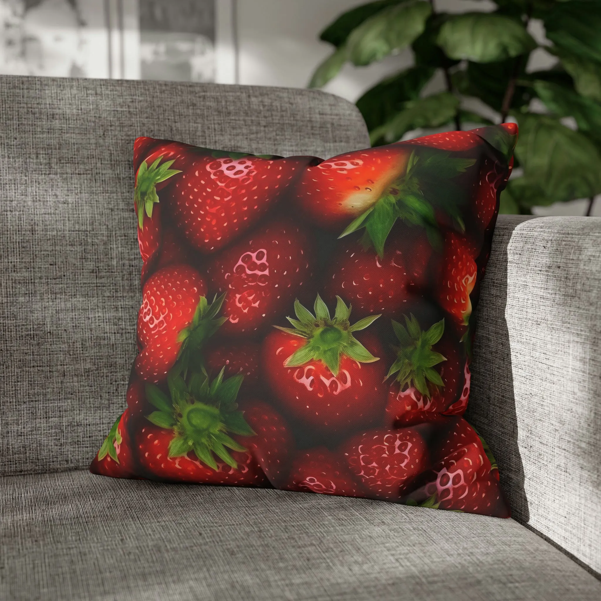 Strawberry Spun Polyester Pillowcase