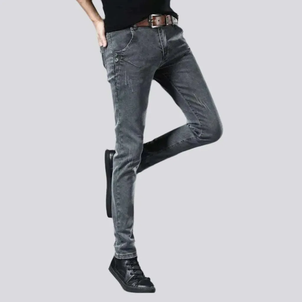 Street men's mid-waist jeans