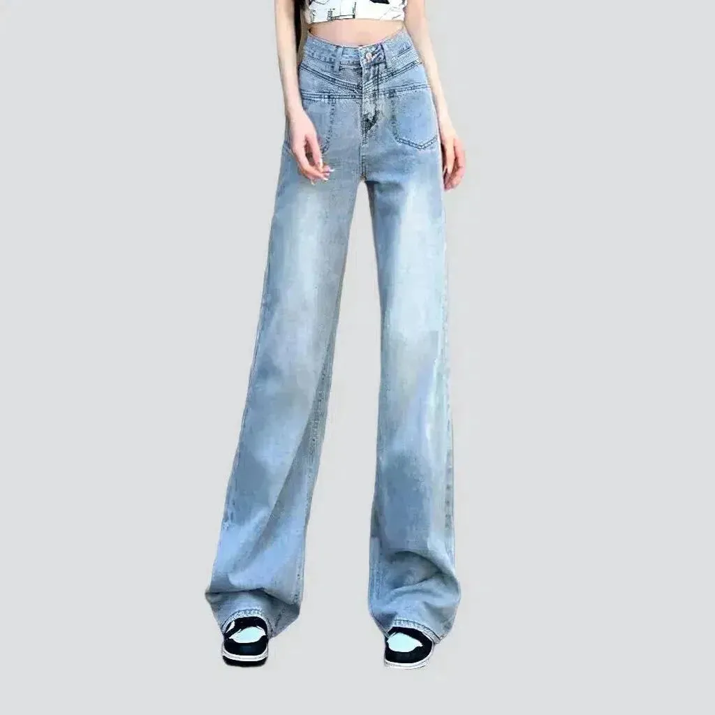 Street women's sanded jeans