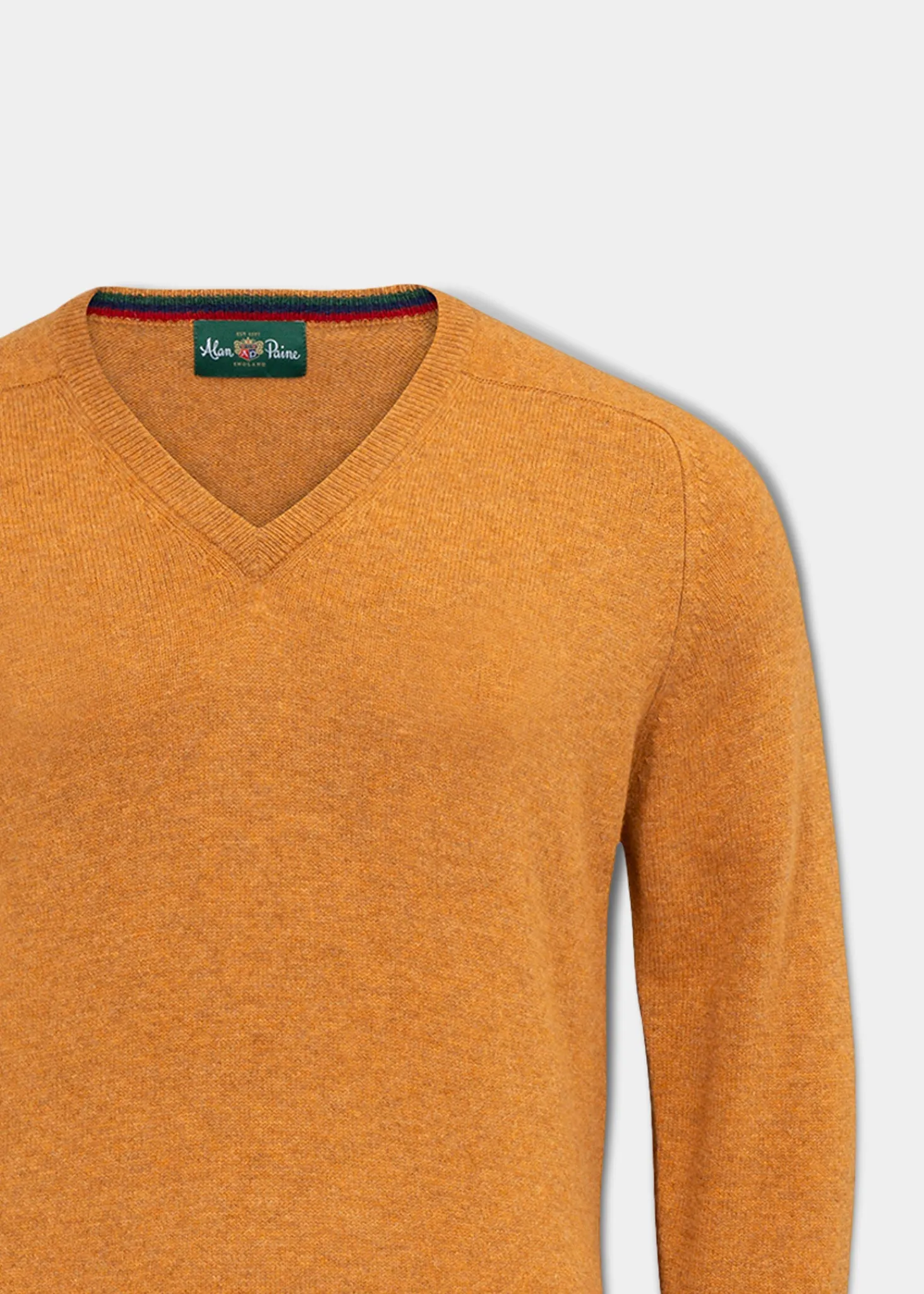 Streetly Men's V Neck Jumper In Gazelle - Classic Fit