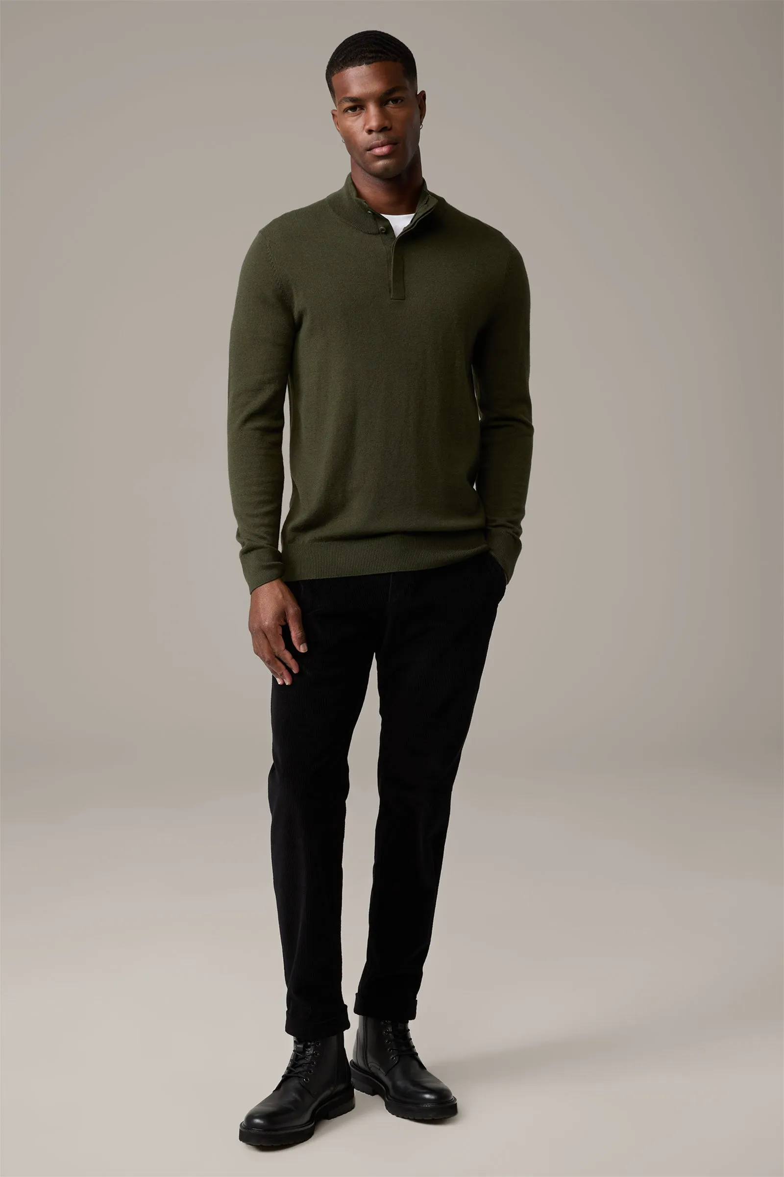 Strellson - Luka-T, Button Front Wool, Forest Green