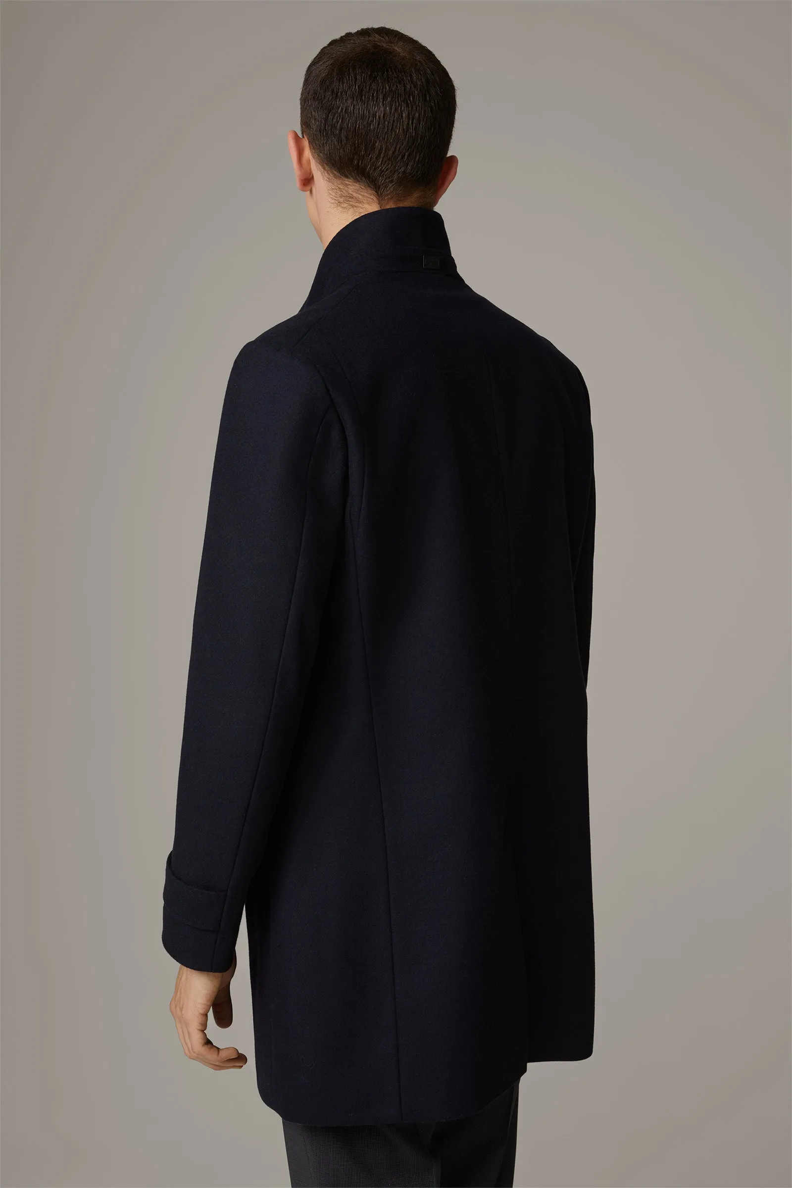 Strellson - Wool Cashmere Coat New Broadway, Navy (Size 44 Only)