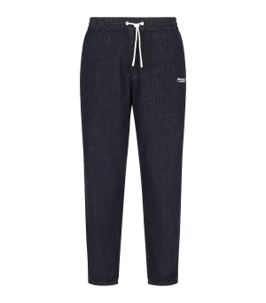 Stretch Cotton Twill Denim Joggers Indigo Denim Vanilla