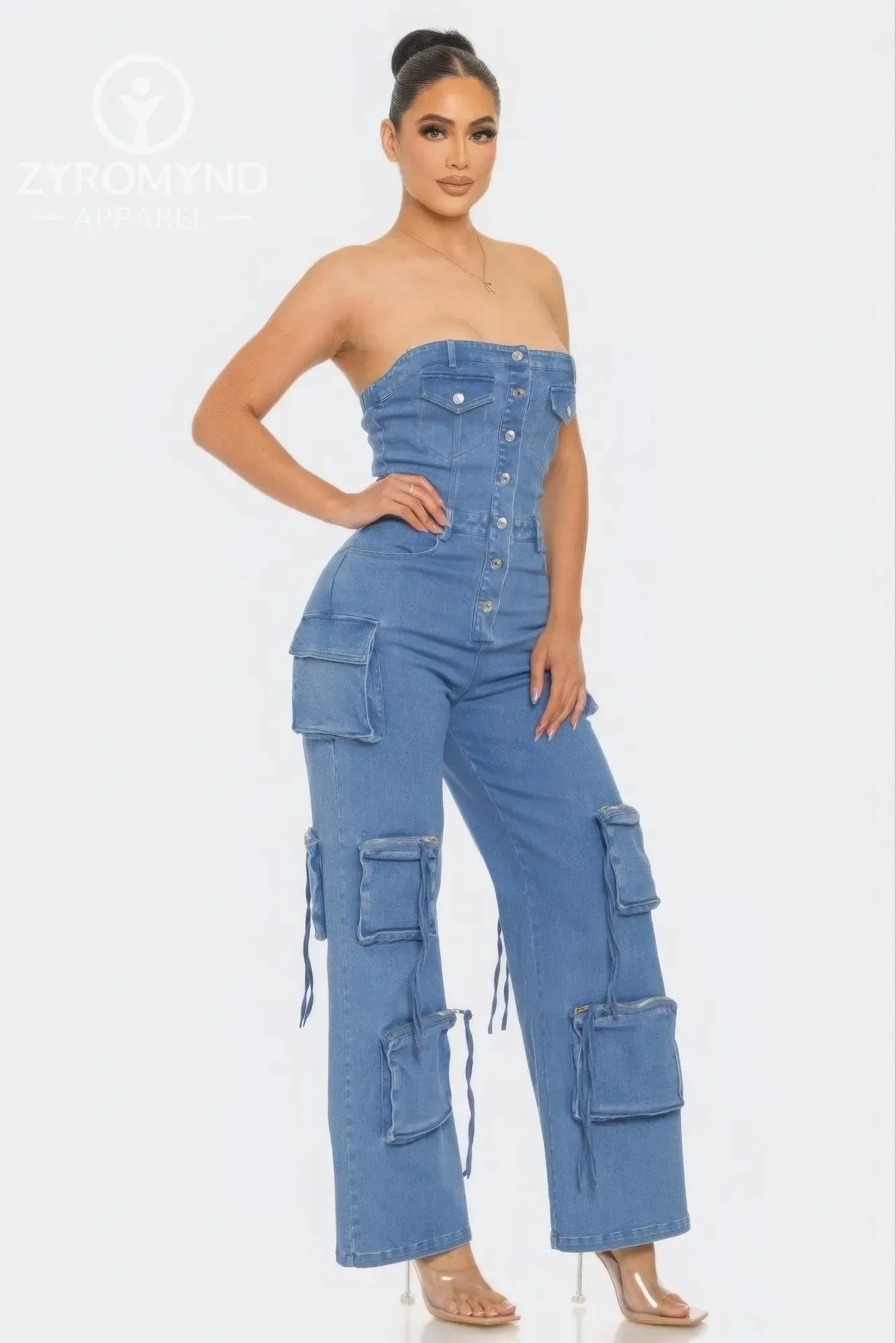 Stretch Denim Jumpsuit