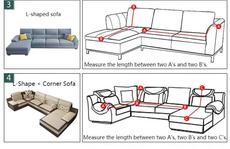 Stretch L-shaped Sectional Couch Covers