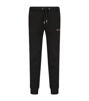 Stretch Poly Viscose Interlock Metallic Logo Detail Joggers