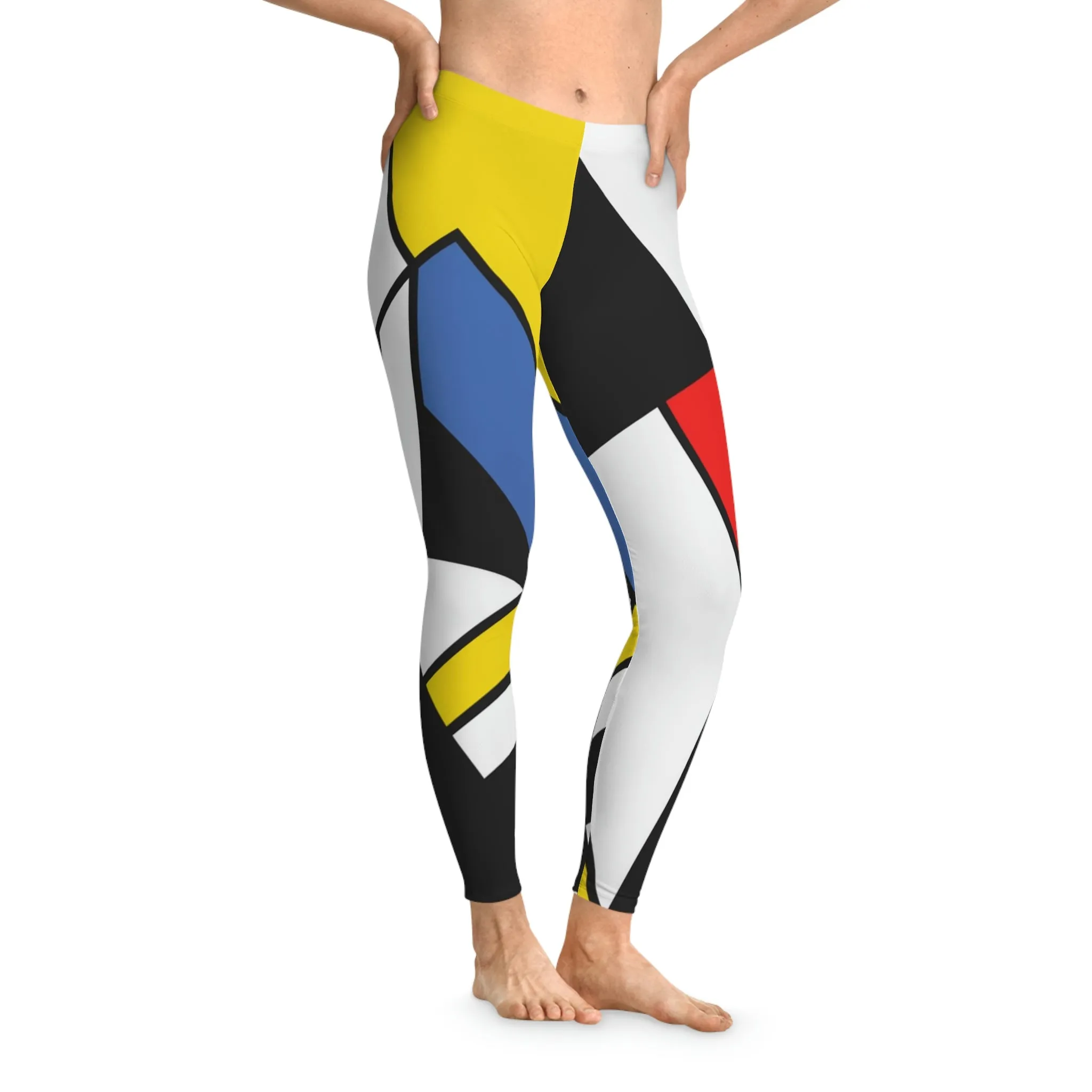 Stretchy Leggings (AOP) Mondrian design (shipping from US)