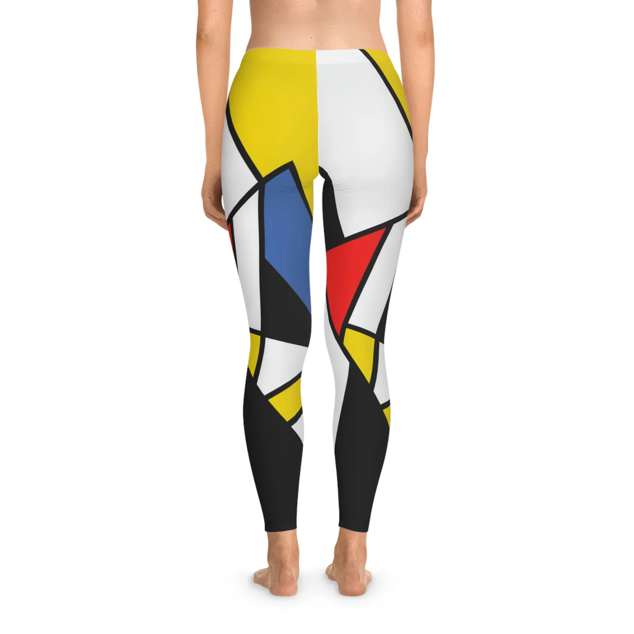 Stretchy Leggings (AOP) Mondrian design (shipping from US)