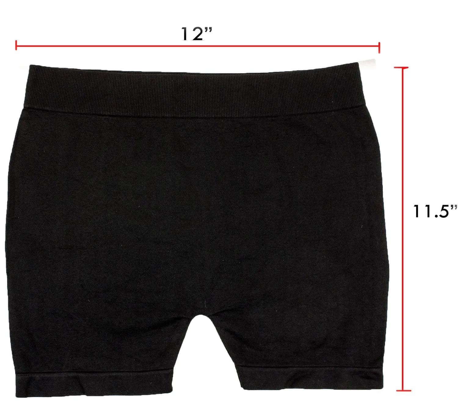 Stretchy Spandex Long Boyshort (Black)-(6 Pack)