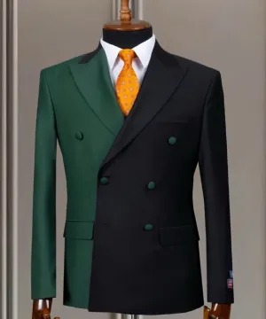 Striking Green and Black Suit