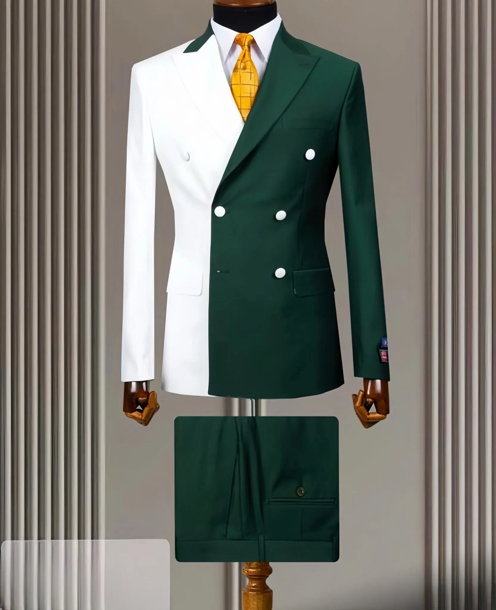 Striking Green and White Suit