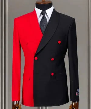 Striking Red and Black Suit