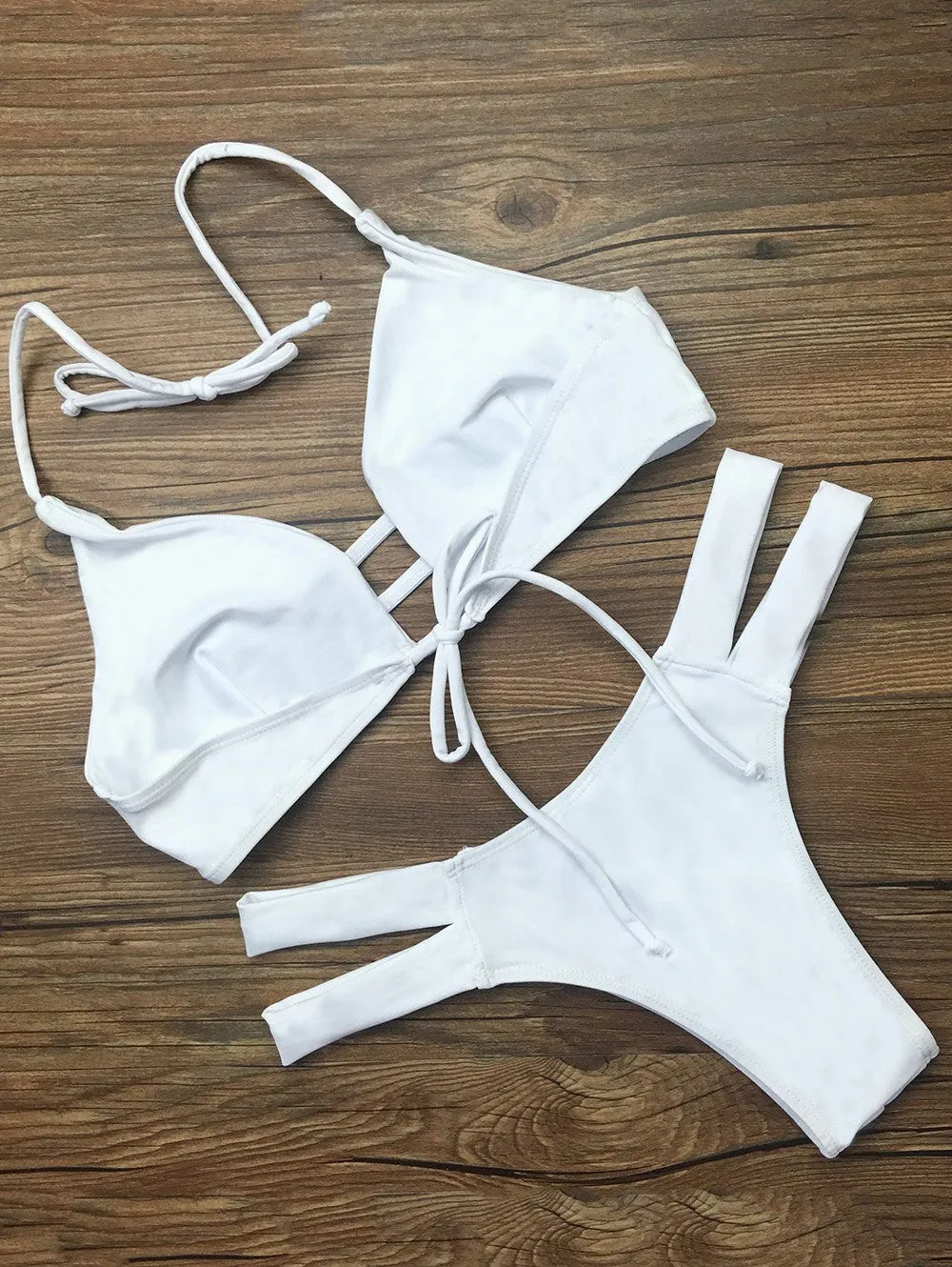 String Halter Unlined Bikini Swimwear