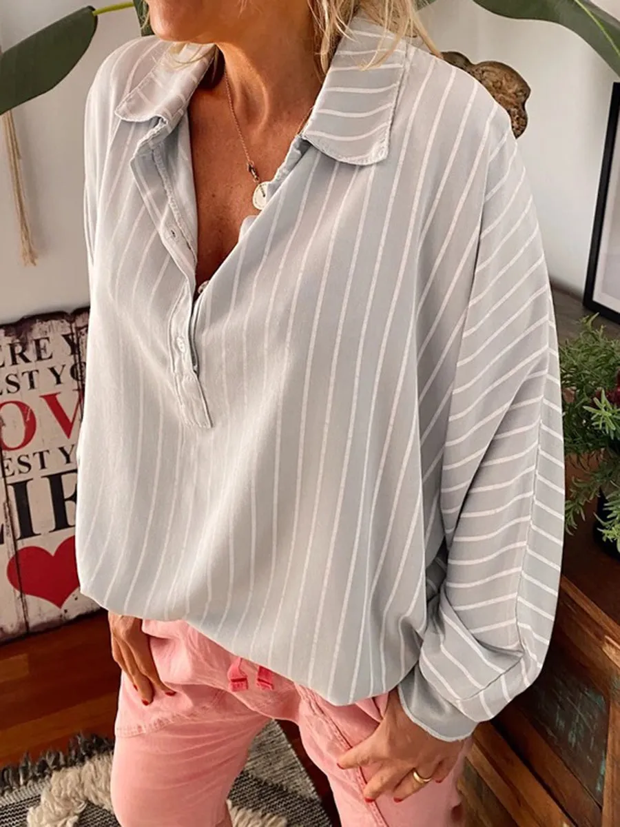 Striped Casual Loose Blouses