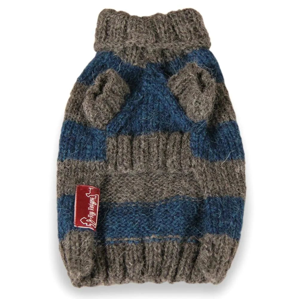 Striped Dog Sweater Blue And Gray