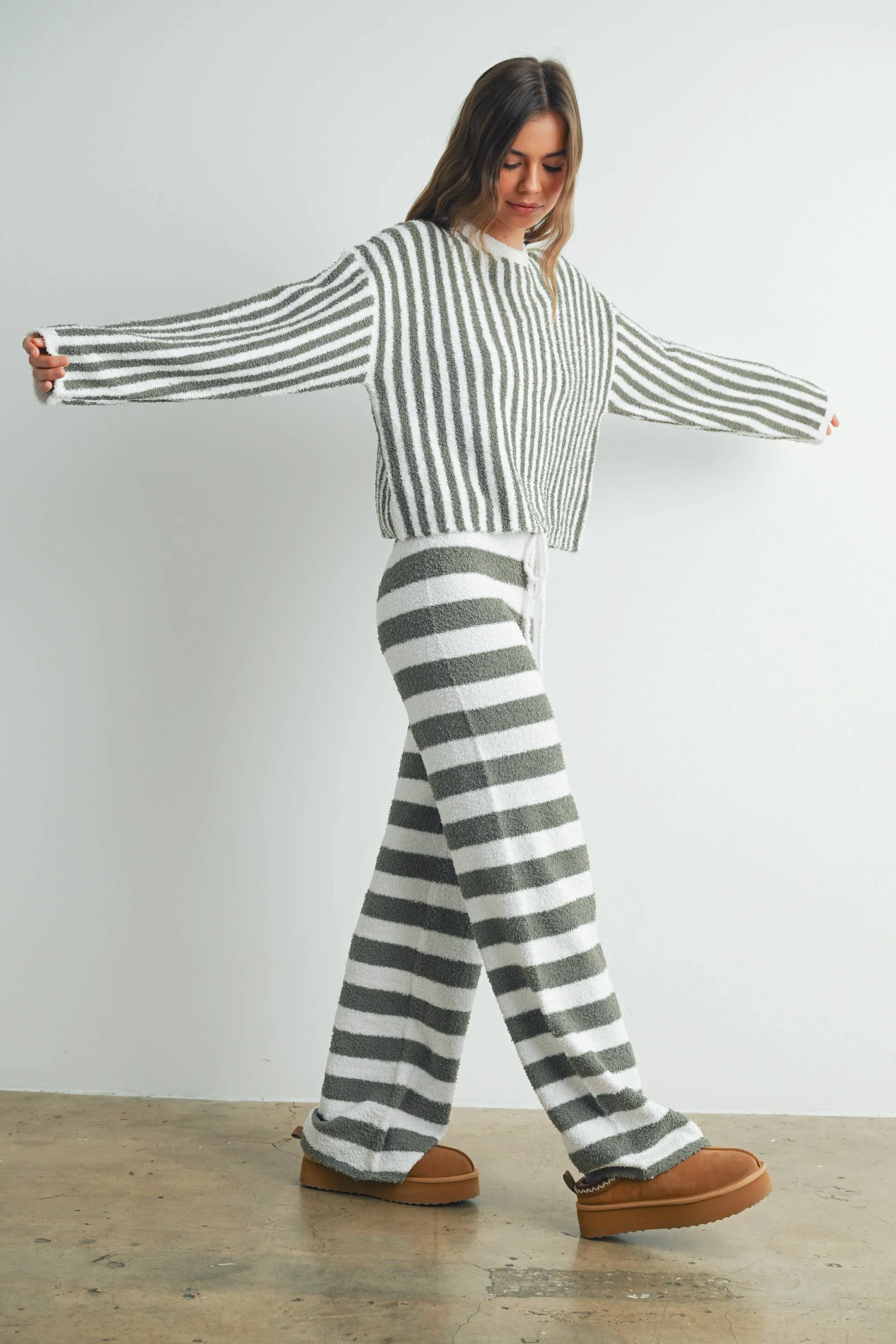 STRIPED DRAWSTRING PANTS