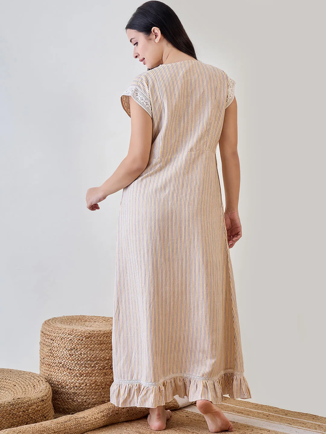 Striped Earthy Night Dress