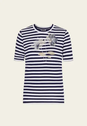 Striped Embroidered T-shirt