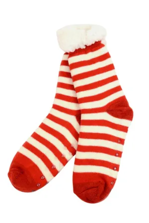 Striped Fleece Lined Plush Socks