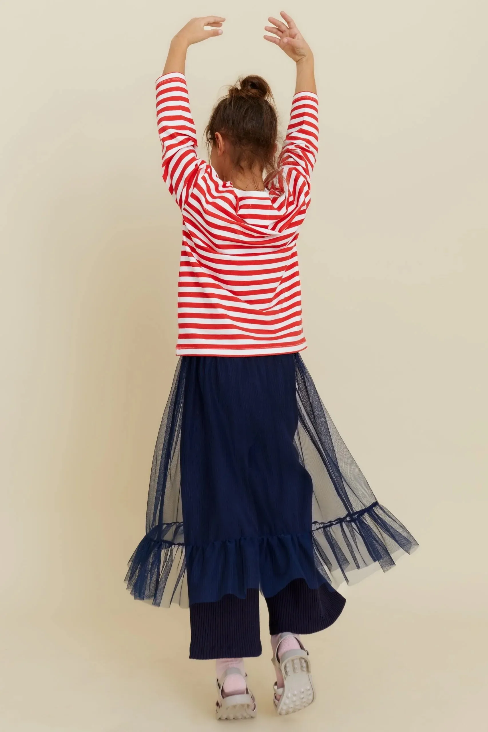 Striped Long Sleeve Top (Red)