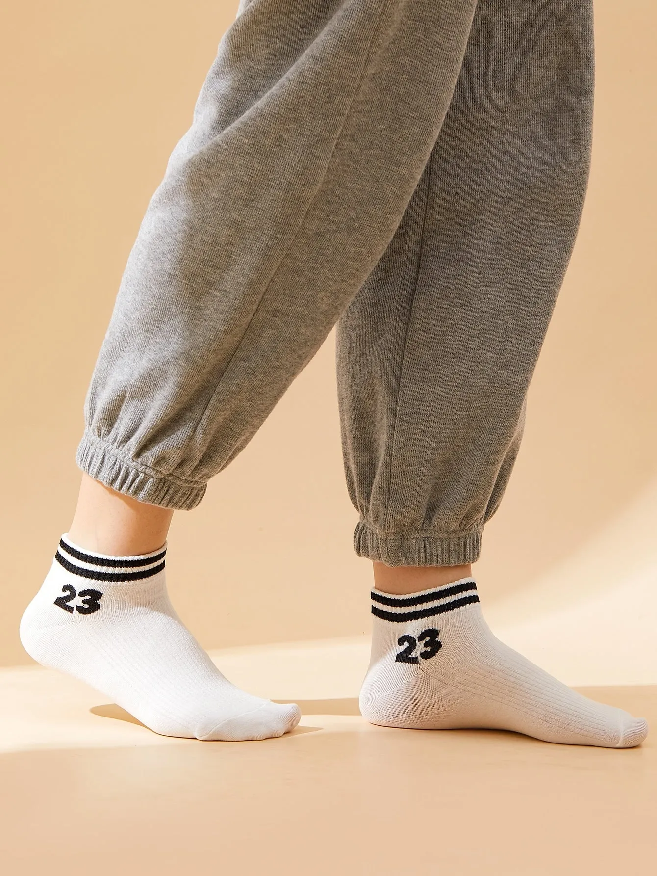 Striped Number 23 Ankle Socks Silly Socks for Women Funky Socks Funny Socks