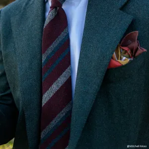 Striped red donegal hand made pure wool tie - Fumagalli 1891