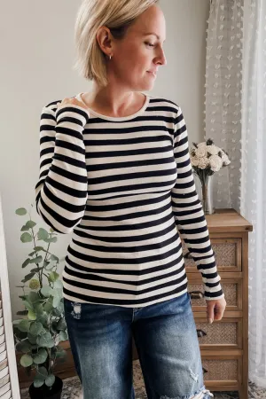 Striped Ribbed Top