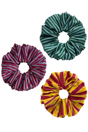 Striped Scrunchies (Set of 3)