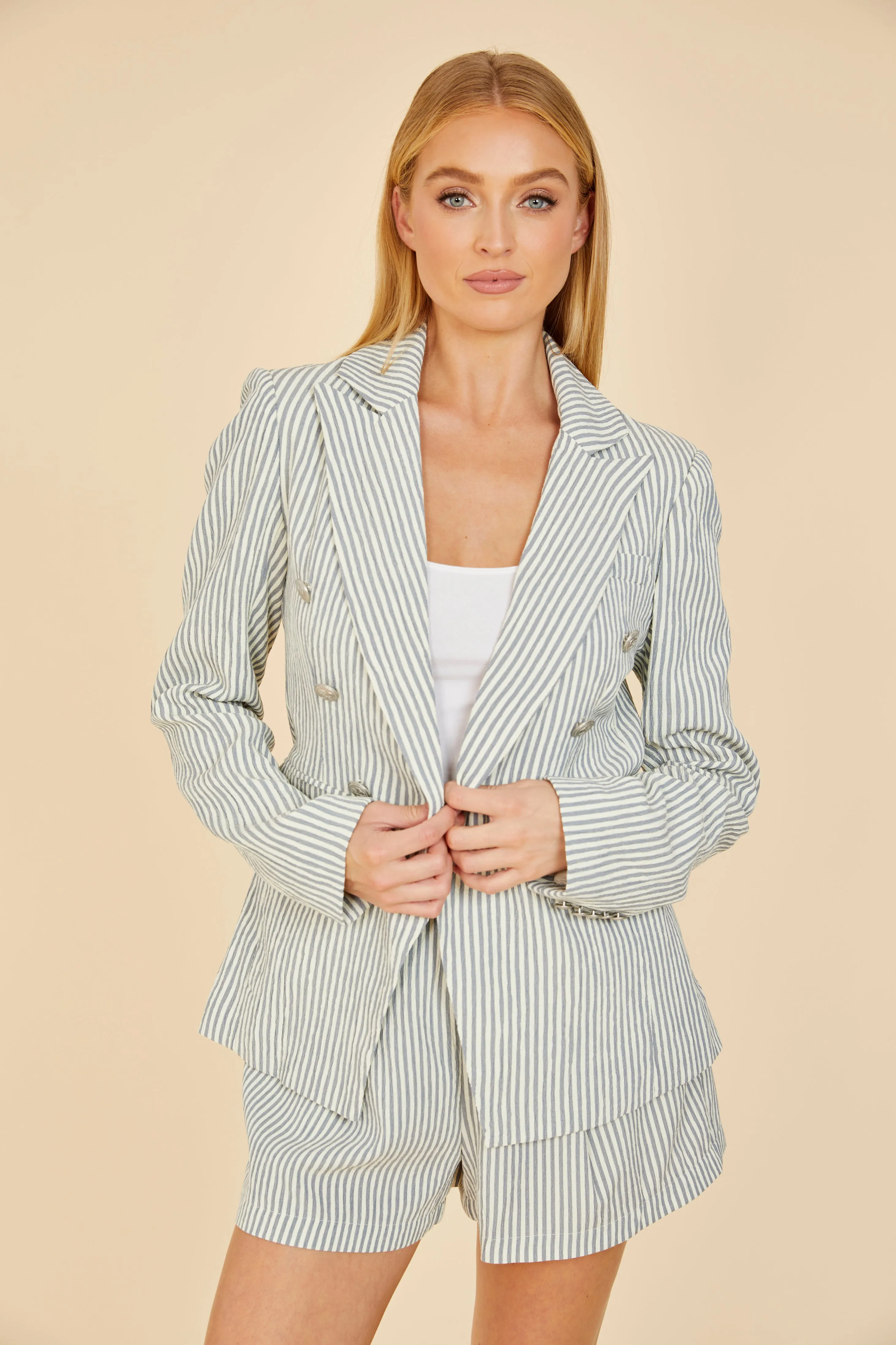 Striped Seer Sucker Blazer