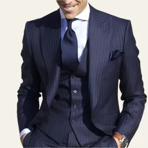 Striped suit business casual suit men's three-piece suit