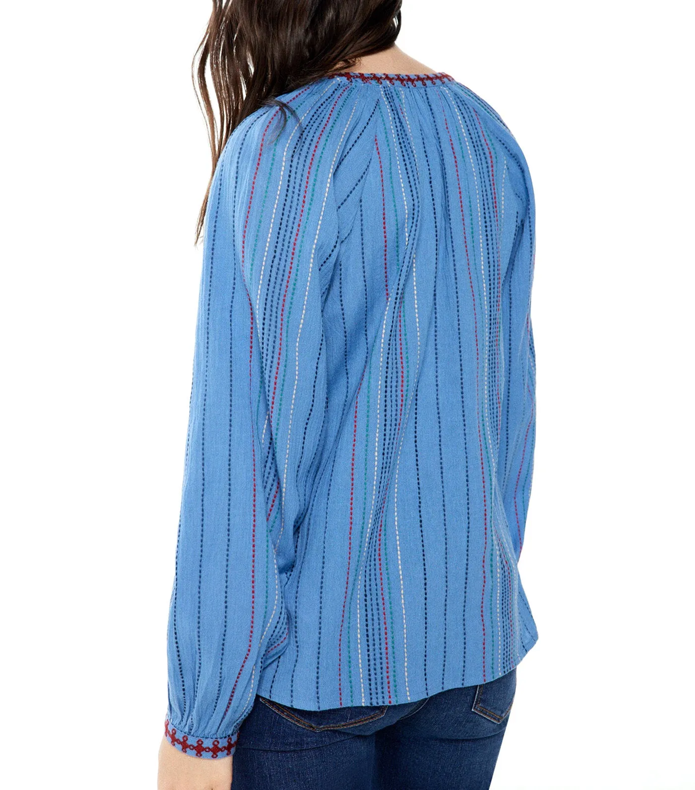 Striped Textured Boho Blouse