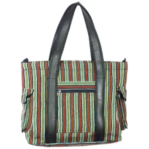 Striped Tote with Tire Straps Jeevankala