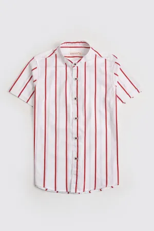 Striped White Casual Shirt