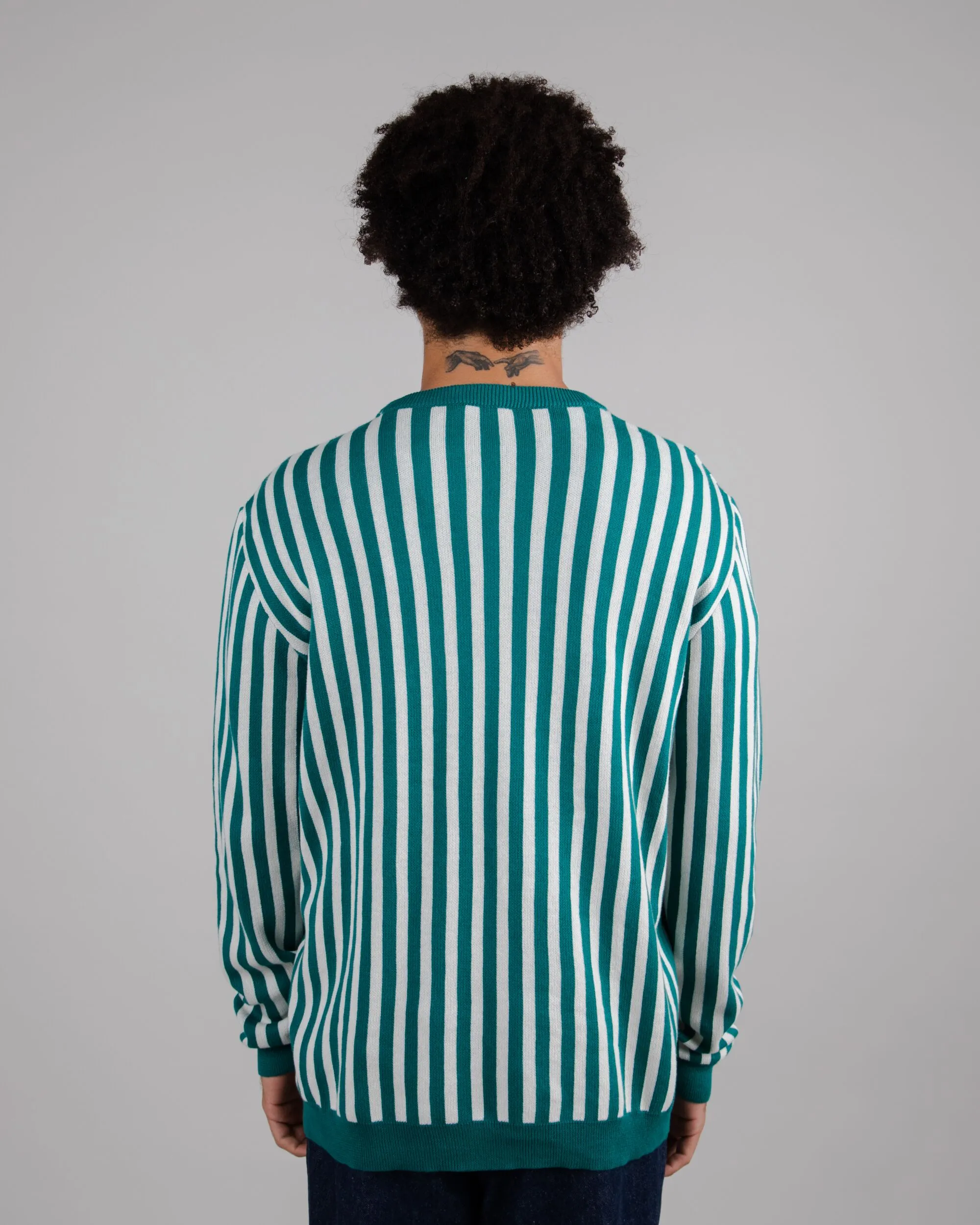 Stripes Cotton Sweater Green