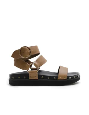 Studded Sandal | Olive | Gold