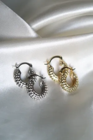 Studded Small Hoops