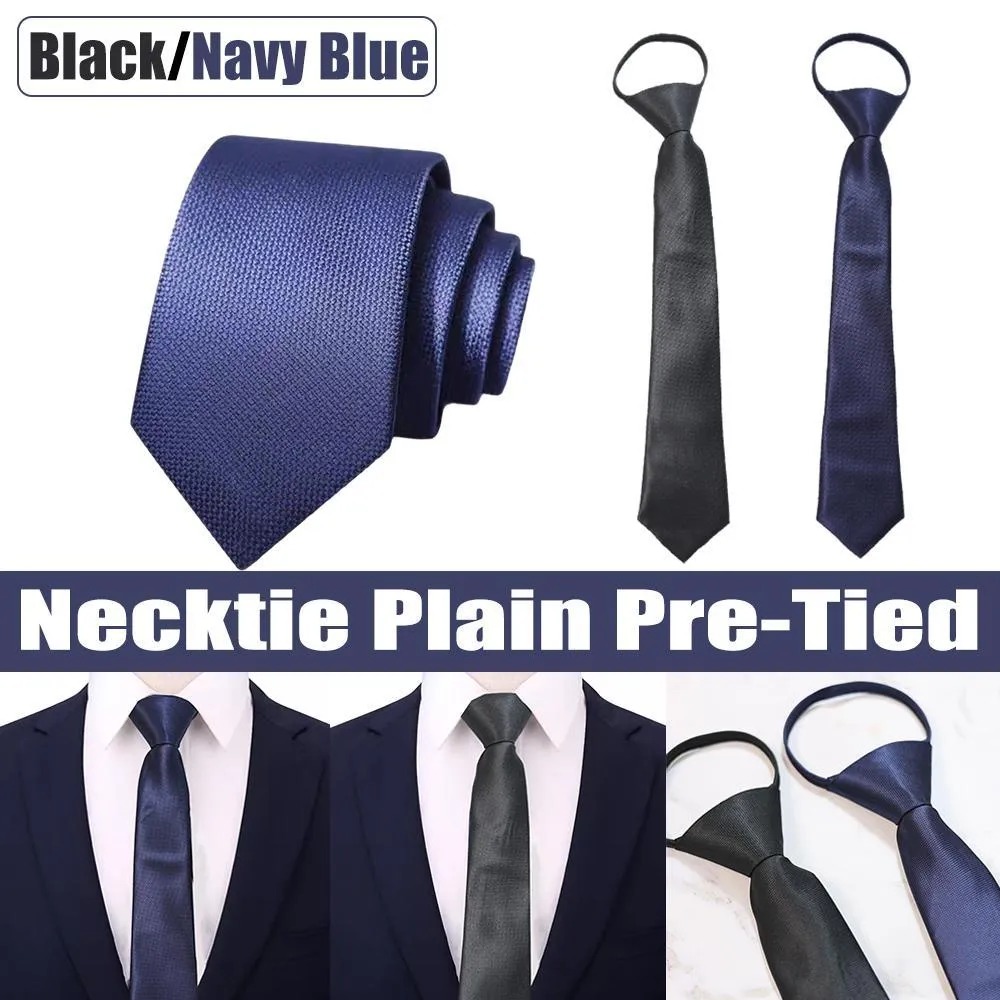 Students' Formal School Uniforms Knot-free Ties Black Plaid Jk Zipper Ties Rope Belts