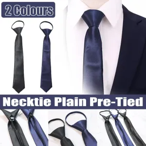 Students' Formal School Uniforms Knot-free Ties Black Plaid Jk Zipper Ties Rope Belts