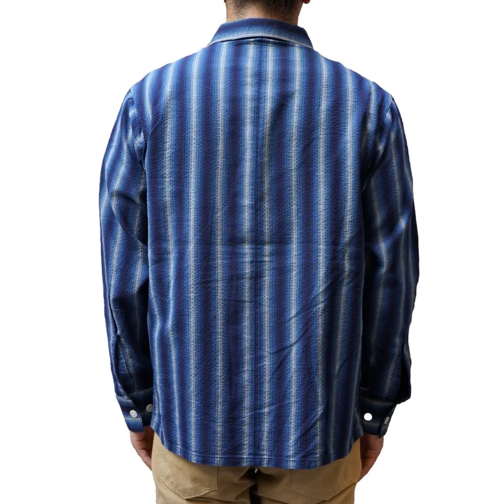 Studio D'Artisan "Awa-Ai" Natural Indigo Shijira Stripe Shirt