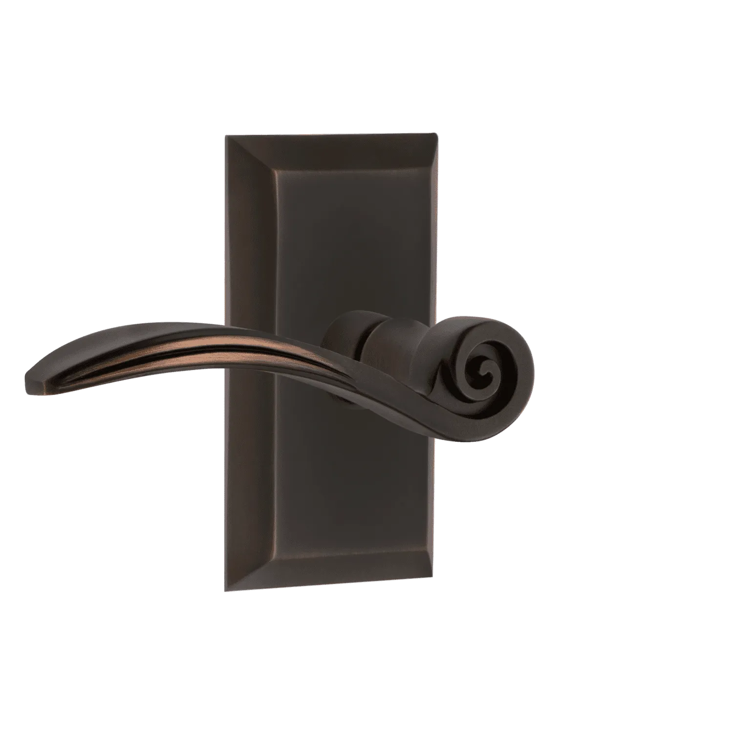 Studio Short Plate with Swan Lever in Timeless Bronze