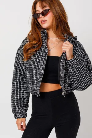 Studios Tweed Crop Puffer Jacket