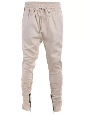 Stunning Slim Fit Drawstring Mens Twill Pants