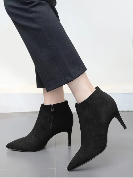 Stunning Stiletto Side Zip Ankle Boots