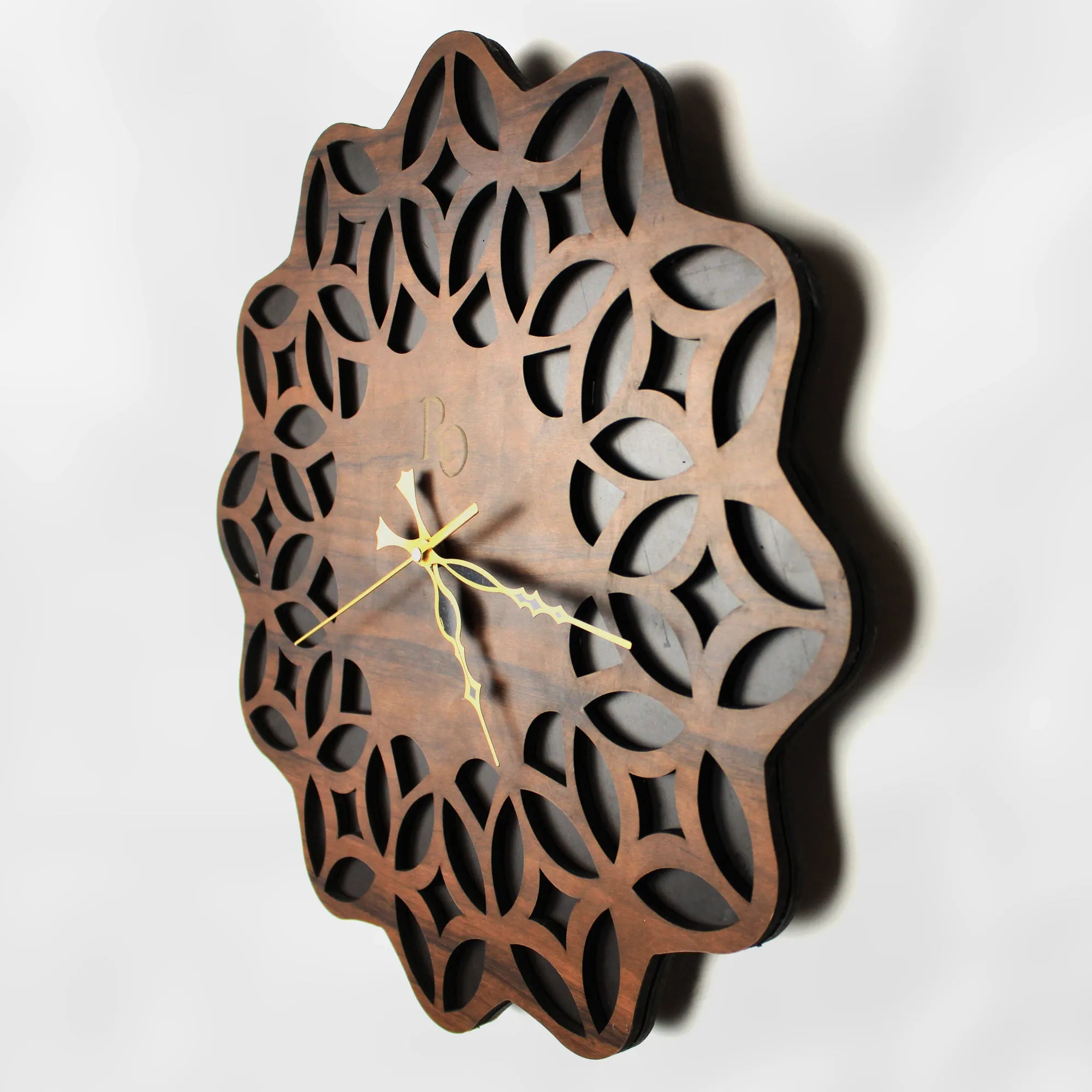 Stunning Wooden Wall Clock with Intricate Design