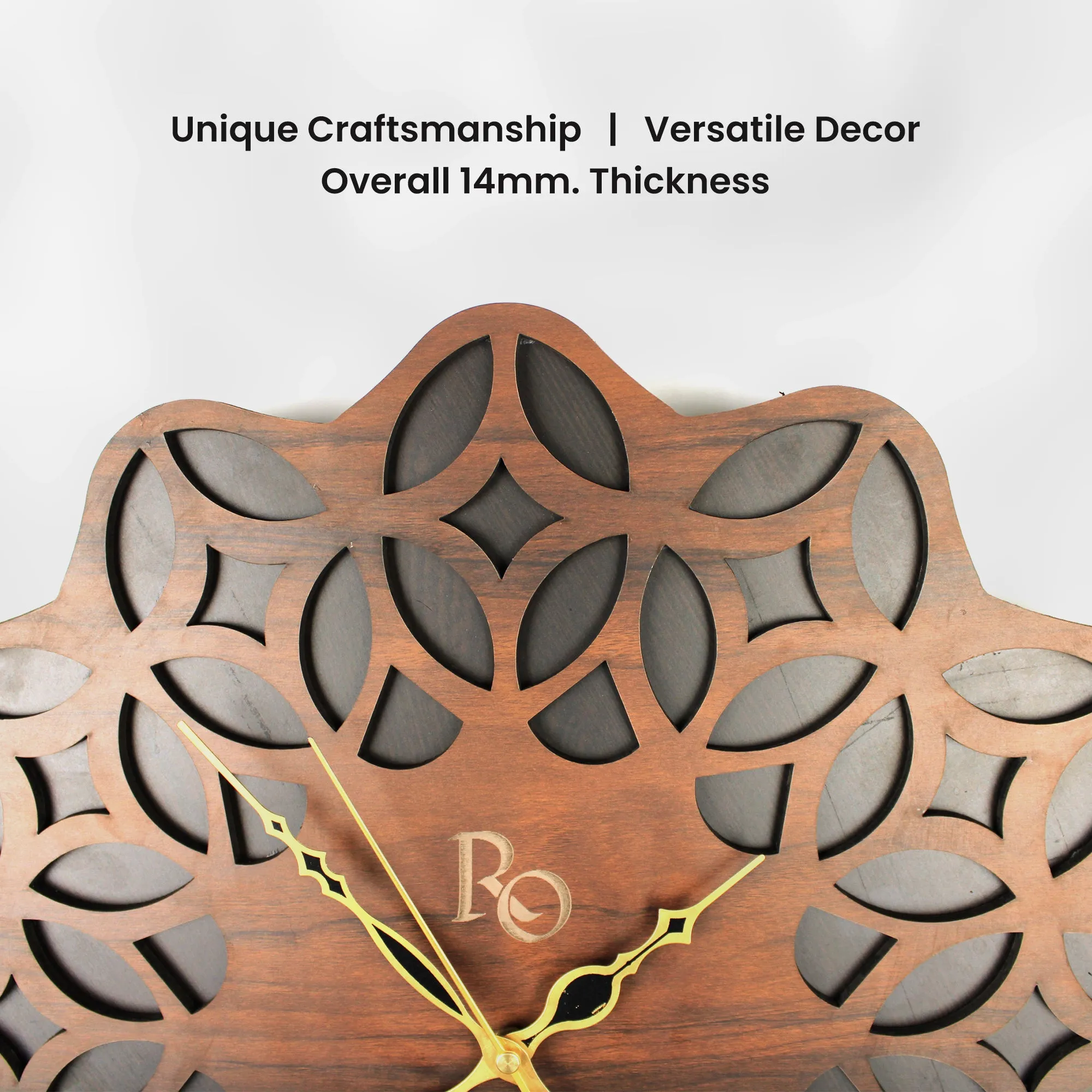 Stunning Wooden Wall Clock with Intricate Design