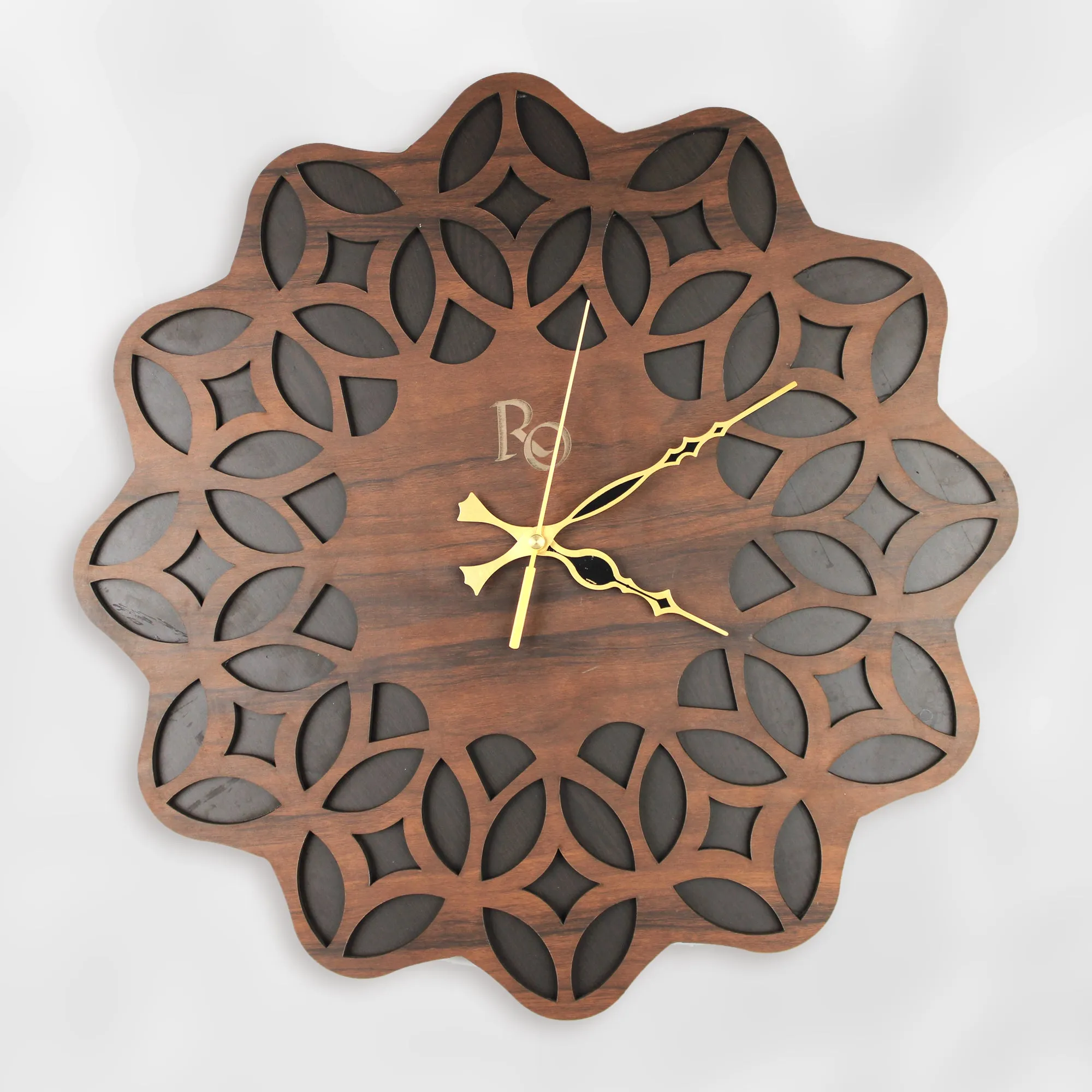 Stunning Wooden Wall Clock with Intricate Design